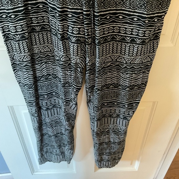 Lucky Brand Black Aztec Print Jumpsuit Sleeveless Boho Drawstring Size XL - Picture 5 of 8